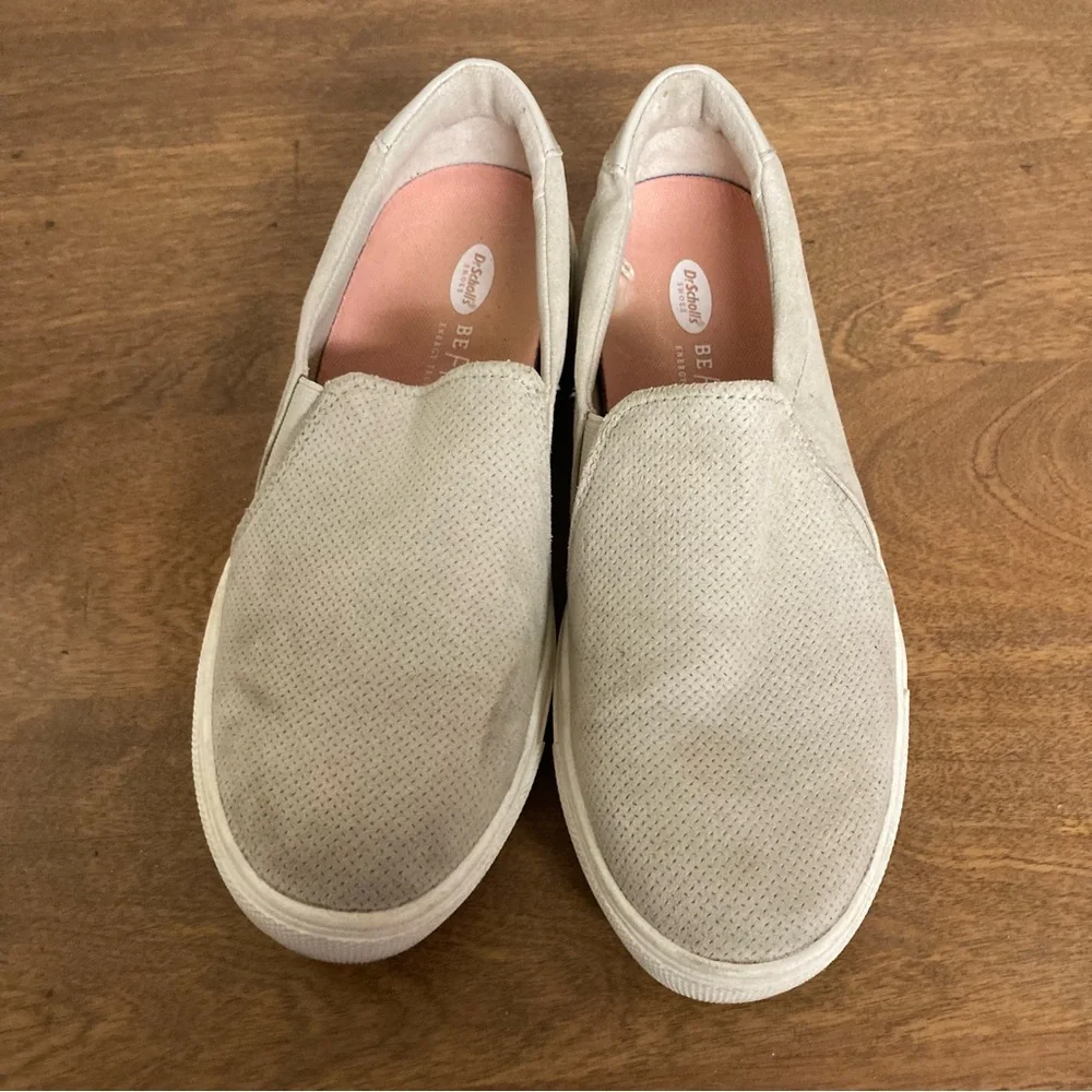 Dr. Scholl's Nova Be Free Light Grayish Faux Suede Slip-ons 7M
